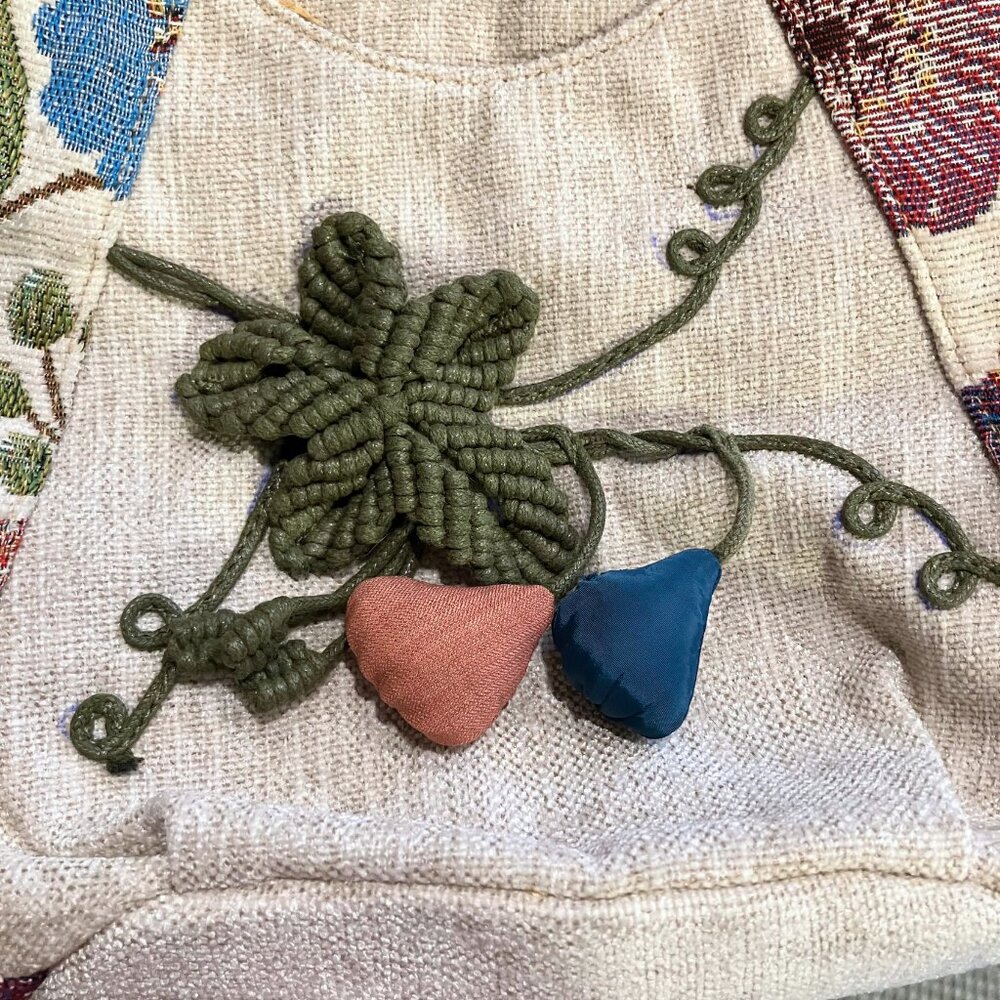 Cottagecore Embroidered Shoulder Bag Boho Whimsical Floral Tapestry Fairy Casual - Picture 3 of 12